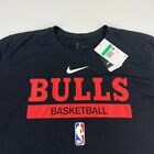 Nike Dri Fit Mens Chicago Bulls Shooting Shirt NBA Black DR6456-010 SS Player XL