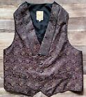 Vtg Wah Maker Frontier Clothing Western Paisley Print Vest Mens L Made In USA
