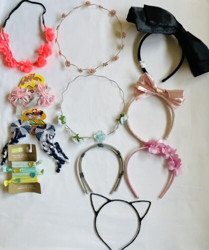 Lot 15 Girls Toddlers Hair Accessories Headbands With Bows Flowers Metal Velvet
