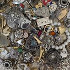Hearts - Junk Drawer Jewelry Lot Vtg- Mod Charms, Lockets, Pendants & More