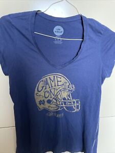 Ladies Notre Dame Irish ND GAME ON Helmet Life Is Good S/S T-Shirt Fitted Small