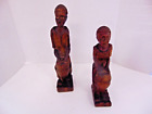 New ListingVtg 1970's Hand Carved Wooden Tribal Men Playing Drums Lot Of 2 JC95-10