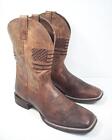 Ariat Mens Circuit Patriot Distressed Leather 11 D Cowboy Boots Square Toe