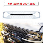 Front Bumper Grill For 2021-2023 Ford Bronco Gloss White Letter Grille Modified (For: 2021 Bronco Badlands)