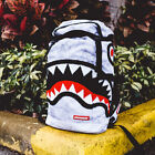 Brand New SPRAYGROUND Chenille White Marble Shark Top Loader Bag
