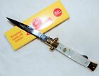 Kissing Crane Classic Genuine Pearl Handle Folding Stiletto Pocket Knife - NEW