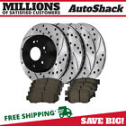 Front & Rear Drilled Slotted Brake Rotors Black & Pads for Honda CR-V Acura RDX
