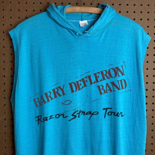 Vintage 80s Band T-shirt Razor Strap Tour XL Christian Music 90s Barry Defleron