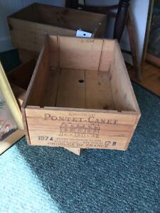 Vintage Wood Wine Crate 1974 Chateau Pontet Canet