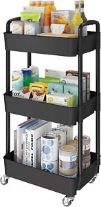 New Listing3-Tier Kitchen Storage Cart,Multifunction Utility Rolling Storage