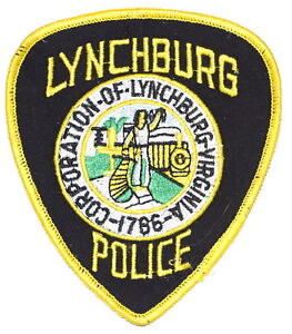 LYNCHBURG VIRGINIA Police Sheriff Patch RR TRAIN STEAM ENGINE VINTAGE OLD MESH