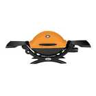 Q 1200 1-Burner Portable Tabletop Propane Gas Grill in Orange with Built-In