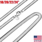 925 Sterling Solid Silver Men Women Jewelry Snake Chain 18- 24 Inch Necklace USA
