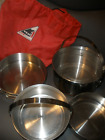Set Of 4 Coleman PEAK 1 ,Stainless Nesting Camp Cook Pot / Pan
