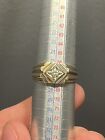 14K Yellow Gold Diamond Mens Statement Ring .15 Carat Size 12 5 GRAMS!