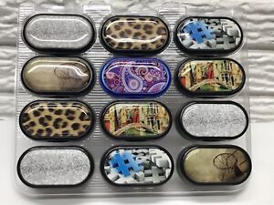 NEW Lot of 12 Designer Contact Lens Cases 6 Different Designs