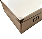 Durable White Cardboard Storage Box with Lid chrome trim Mac2