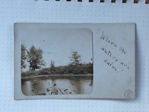 1907 RPPC Real Photo Postcard-Missouri To NY- Water Landscape