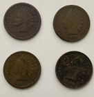 Lot of Indian Head One Cent - 1883, 1893, 1888 & 1905 US Coins