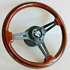 Steering Wheel fits For BMW Wood Black Spokes E24 E28 E30 E32 E34 Wooden 86-92' (For: BMW)