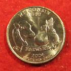 2004 P Wisconsin State Quarter -  Uncirculated - Bright Silver Color