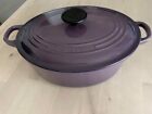 Le Creuset Oval Cassis Purple 10.6 inches enameled double-handled pot Used