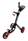 Three Wheel Golf Push Pull Cart with Foot Brake - Lightweight & Compact Design