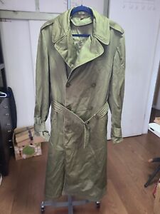 VINTAGE 50s US ARMY MILITARY Trench Overcoat Field Jacket Mens Long/Small 1951