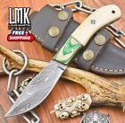 New ListingCustom Skinner Knife Twist Damascus Bone Wooden Bolster Sports Limited Edition
