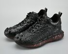 Men's Shoes Genuine Crocodile Alligator Skin Leather Handmade Black, Size 7-11US