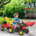 Ride On Excavator Pedal Control w/ 6 Wheels Controllable Bucket, for Ages 3-6
