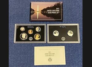 2021  United States SILVER  PROOF Set 7 Coins COMPLETE Box & COA