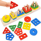 New ListingMontessori Toys for 1 2 3 Year Old Boys Girls Toddlers, Wooden Sorting Stacking