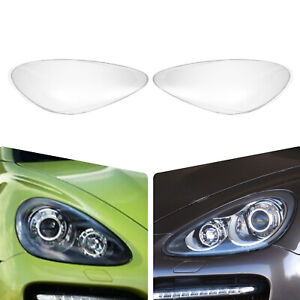 For Porsche Cayenne 2011 2012 2013 2014 Headlight Lens Cover Left+Right Pair