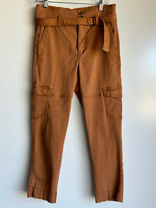 Cabi #6045 Paper Bag Cashew  High Waist Cargo Pants with Belt Size 0