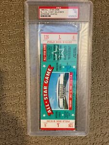 1968 MLB All-Star Game Full Ticket Houston Astrodome PSA 7 NM Willie Mays MVP