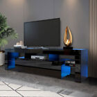 63 in TV Stand for 75 Inch TV Modern TV Cabinet w/16 Color LED Light 2 Drawers