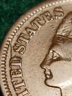 1866 Indian Head Cent Penny 1c Die Crack! United States Mint
