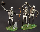 Lemax Spooky Town Halloween Village Dancing Skeletons 72377 Cemetery Tombstone