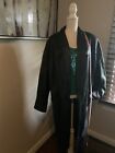 Women's Vintage Black Leather Trench Coat Full Length Black Duster (No Buttons)