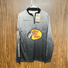 Bass Pro Shops Fishing Jersey Shirt Gray 1/4 Zip Johnny Morris Men's Small NWT