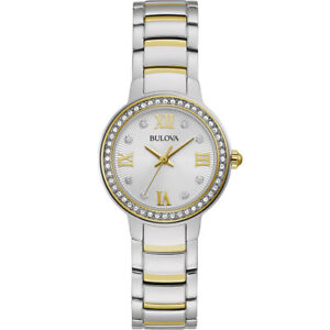 Bulova Women's Quartz Crystal Accent Two-Tone 28mm Watch 98L271