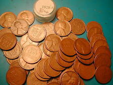1928-S LINCOLN WHEAT CENT PENNY ROLL HIGH GRADE, all coins 