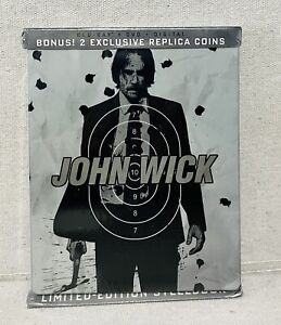 John Wick ( Steelbook) [Blu-ray+DVD+Digital+ 2 Limited-Edition Replica Coins]