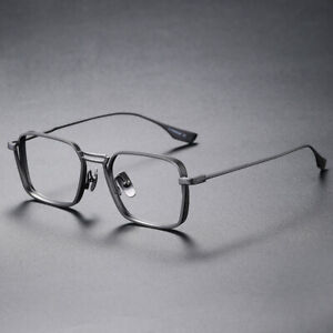 Pure Titanium Men Ultralight Retro Square Eyeglasses Frames Glasses Eyewear