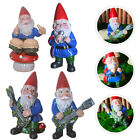 4PCS fairy gardens accessories Lovely Decorative Resin Gnome Doll Patio Resin