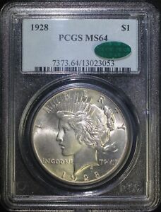 1928 P Peace Silver Dollar PCGS MS64 CAC Well Struck Key Date Older Holder