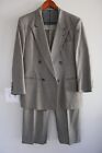BLACK & WHITE HOUNDSTOOTH DOWNING 100% WOOL 2-PIECE SUIT sz 42S JACKET & 33 PANT
