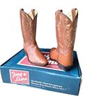 Tony Lama Cowboy Boots Ostrich Quill Peanut Brittle Mens size 12 EE New/Box USA