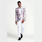 Pink Floral Blazer Men's Fashion Suit Jacket Luxury Prom & Weddings Party